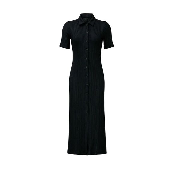 Reformation Dresses & Skirts - Reformation Black Betty Dress Size Small Ribbed Button Front Stretch